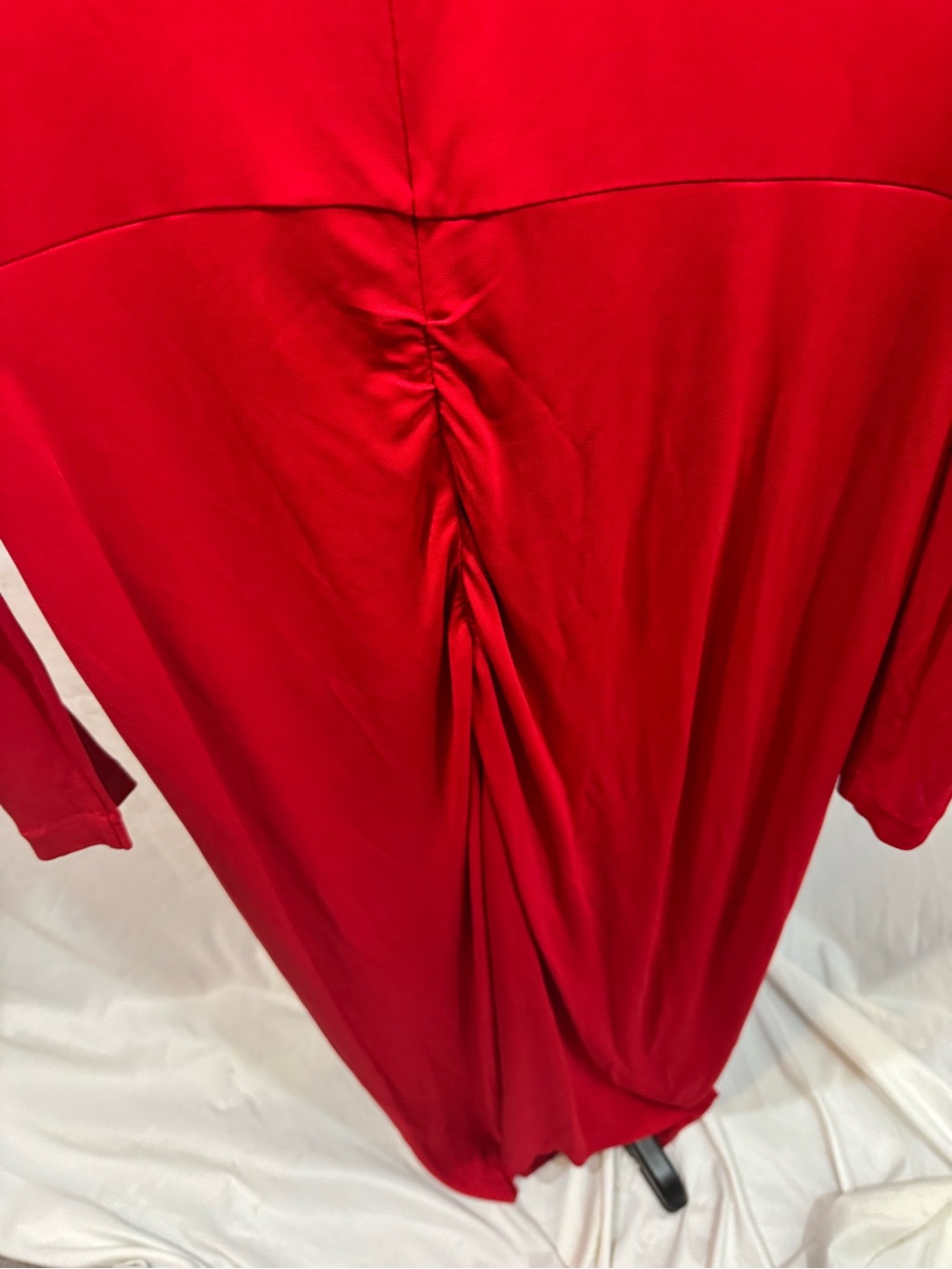 Diane von Furstenberg Red Draped Long-Sleeve Jersey Dress XL - Picture 3 of 10